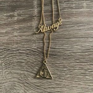 Harry Potter Layered Necklace Deathly Hallows